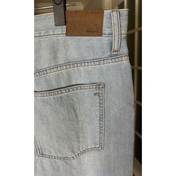 Madewell 90s Straight Crop Jeans Women's Size 33 Light Wash Distressed Denim - Picture 7 of 10